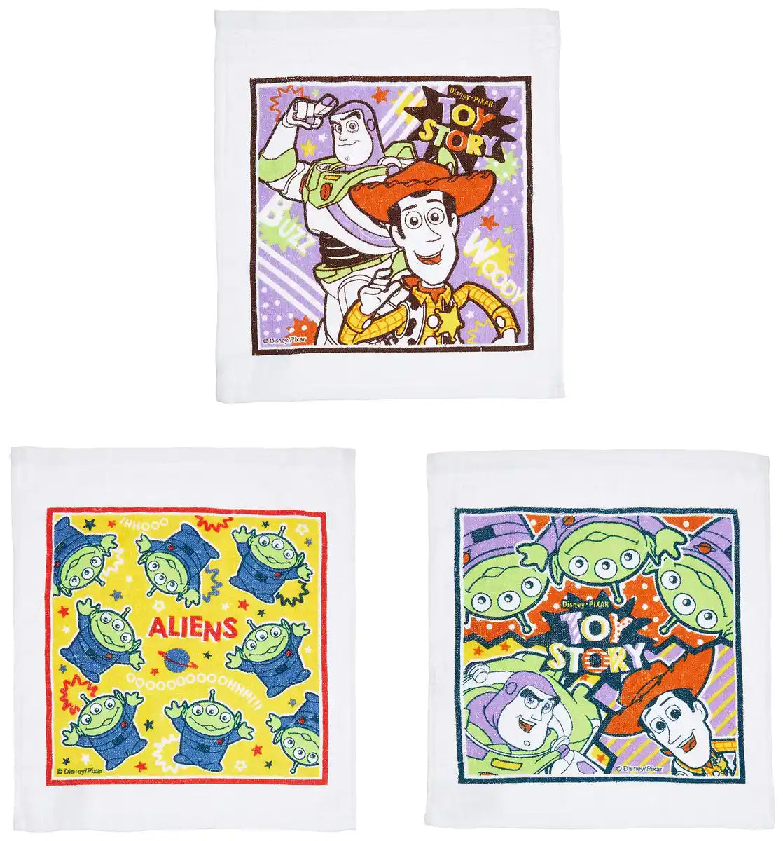 Skater Disney Toy Story Dots and Stripes Hand Towel 3-Pack- Japan Figure Store - #1 Bring To You The Best Japanese Goods