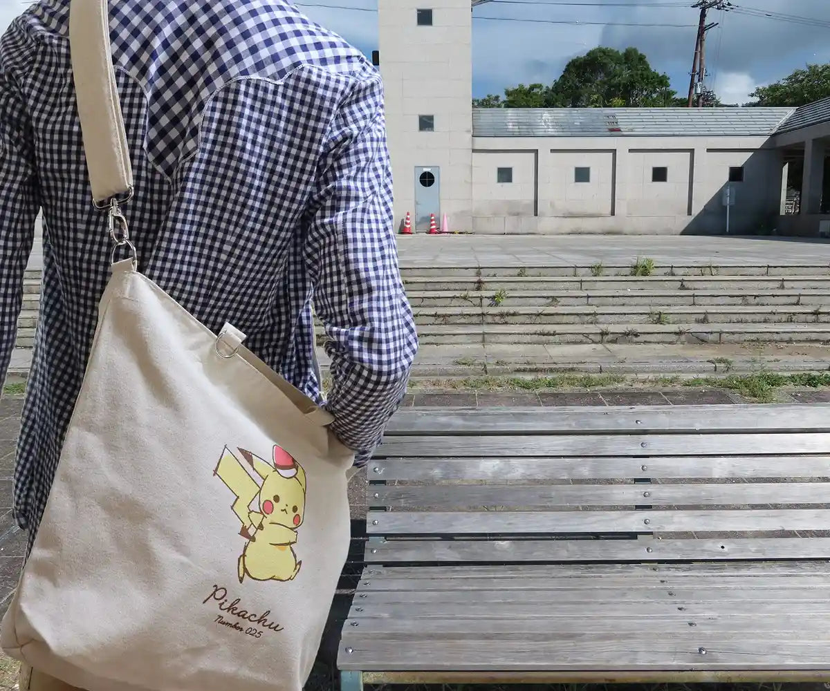 Pocket Monsters Pikachu Tote Bag 2Way Compatible w/A4 Ivory - Crux- Japan Figure Store - #1 Bring To You The Best Japanese Goods