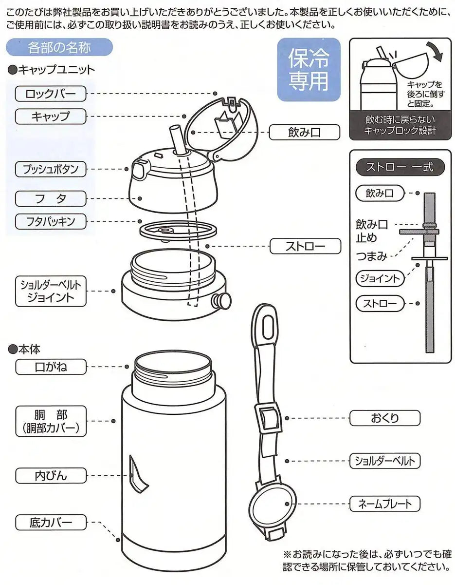 Skater Basic Stainless Steel Water Bottle Replacement Straw & Gasket Set for SSPV4- Japan Figure Store - #1 Bring To You The Best Japanese Goods