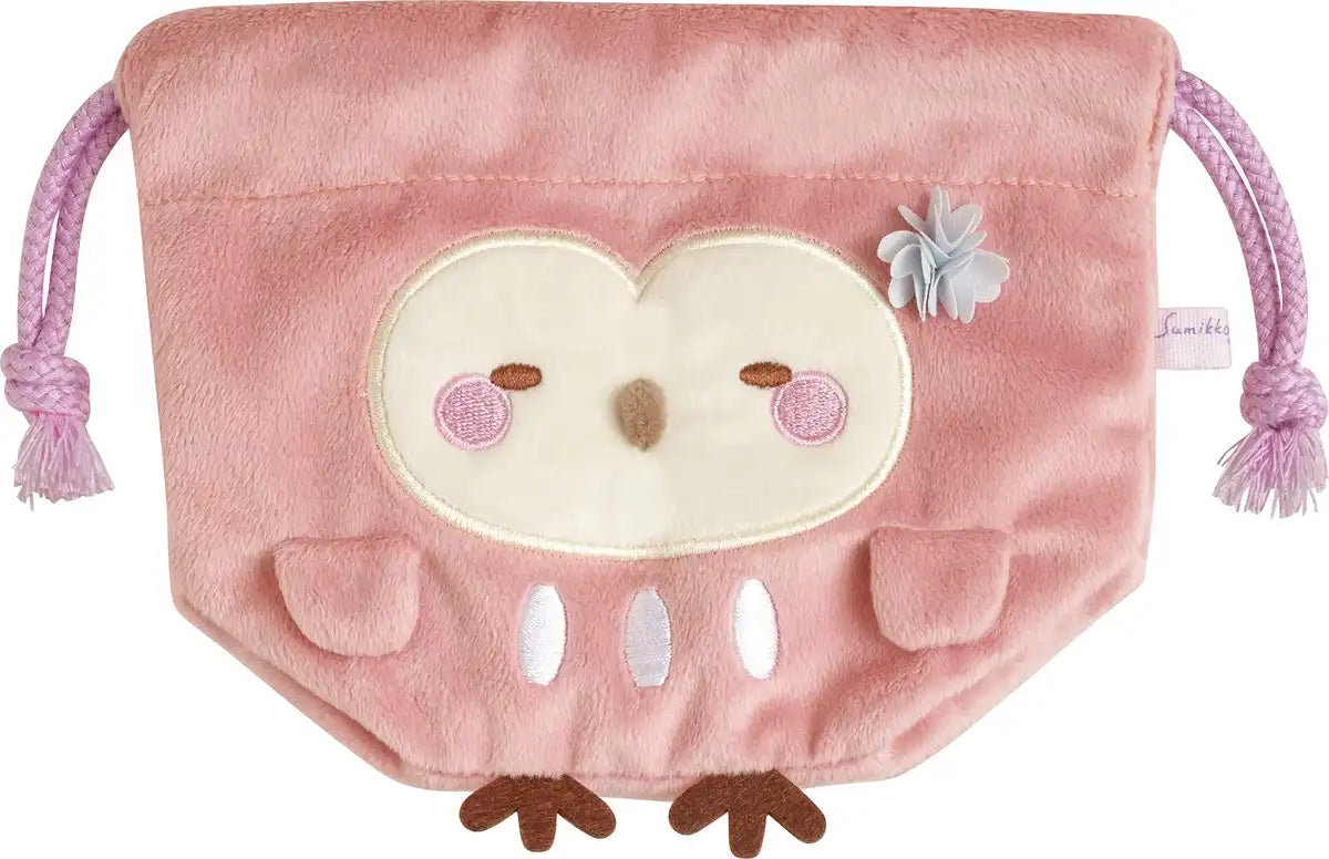 San-X Sumikkogurashi Owl Plush Mini Drawstring Bag CA26302- Japan Figure Store - #1 Bring To You The Best Japanese Goods