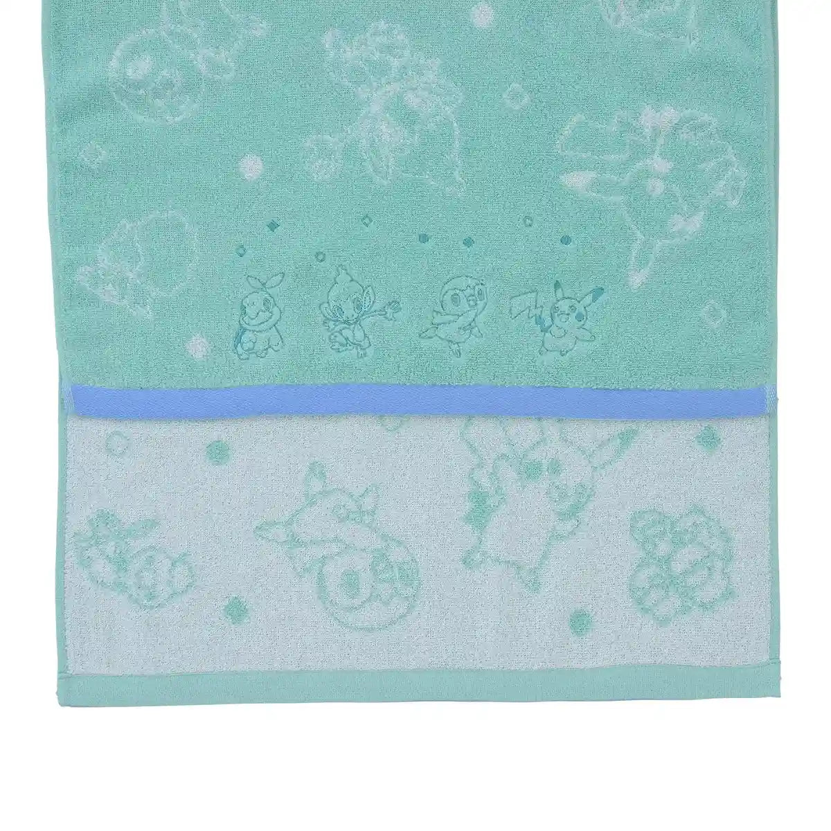POKEMON CENTER ORIGINAL Mini Bath Towel Pikachu And Sinnoh Pokemon Green- Japan Figure Store - #1 Bring To You The Best Japanese Goods