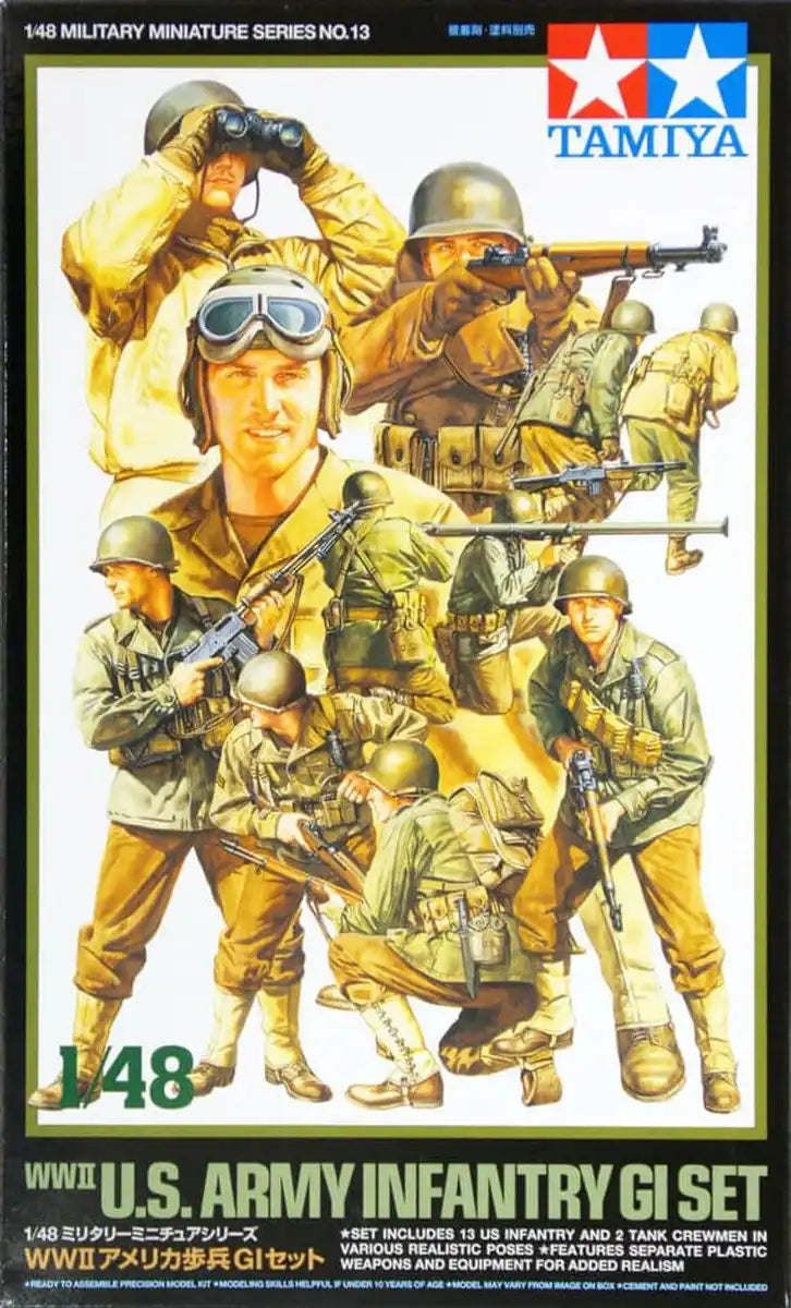 Tamiya 1/48 US Army Infantry GI Set Plastic Model No.13 32513- Japan Figure Store - #1 Bring To You The Best Japanese Goods