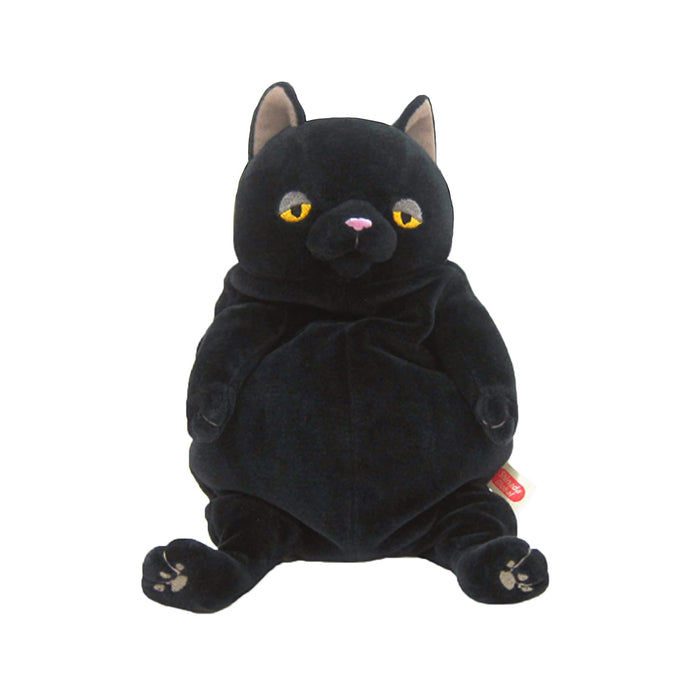 Shinada Global Mochi Neko Black Medium Plush Cat 14x14x22cm - Mone-0230B