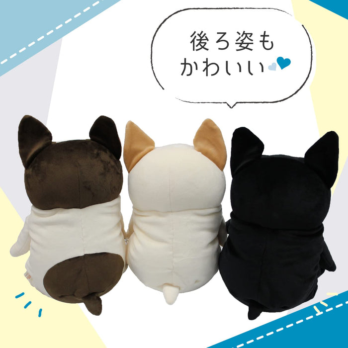 Shinada Global Mochi Series Mini Bulldog Plush Toy Black 7x5x14cm
