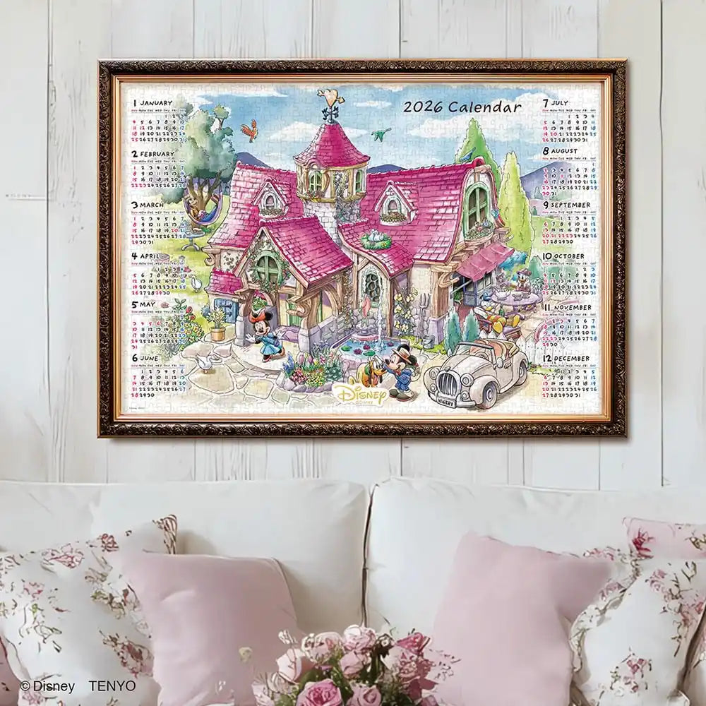 Tenyo Disney 2026 Calendar 1000-Piece Jigsaw Puzzle Includes Glue & Spatula