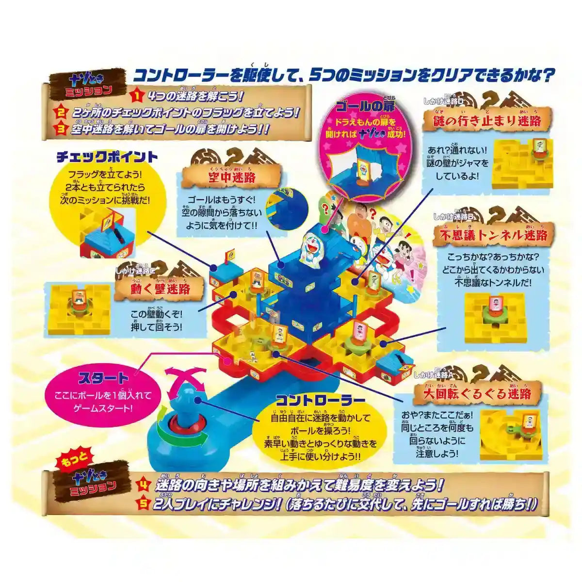 Epoch Doraemon Maze Game for Ages 5+ St Mark Certified 1-2 Players