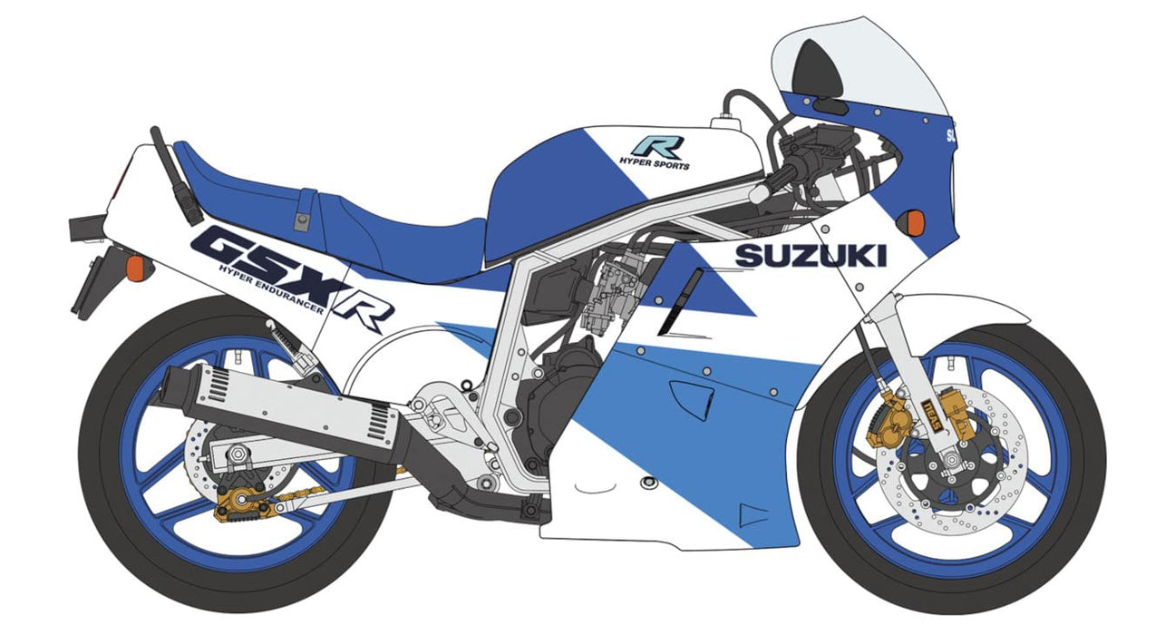 FUJIMI 1/12 Suzuki Gsx-R750 H Gr71G Blue / White Color Plastic Model