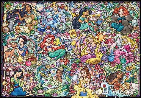Jigsaw Puzzle Disney Princess Collection Stained Glass 300 Piece