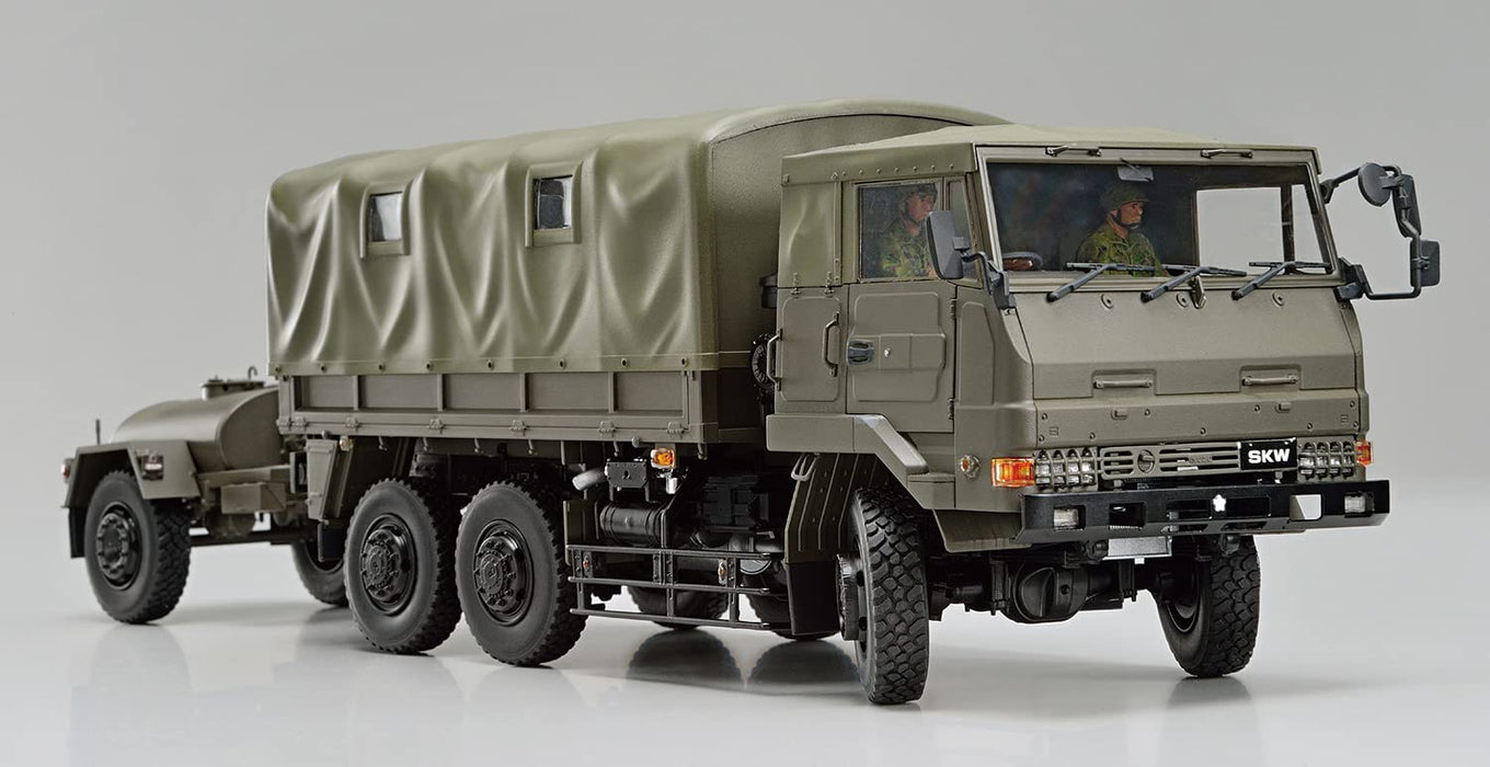AOSHIMA Military Model Kit 1/35 3 1/2T Truck Skw-476 W /Outdoor Cooker No. 1 22-Kai And 1T Water Tank Trailer Plastic Model