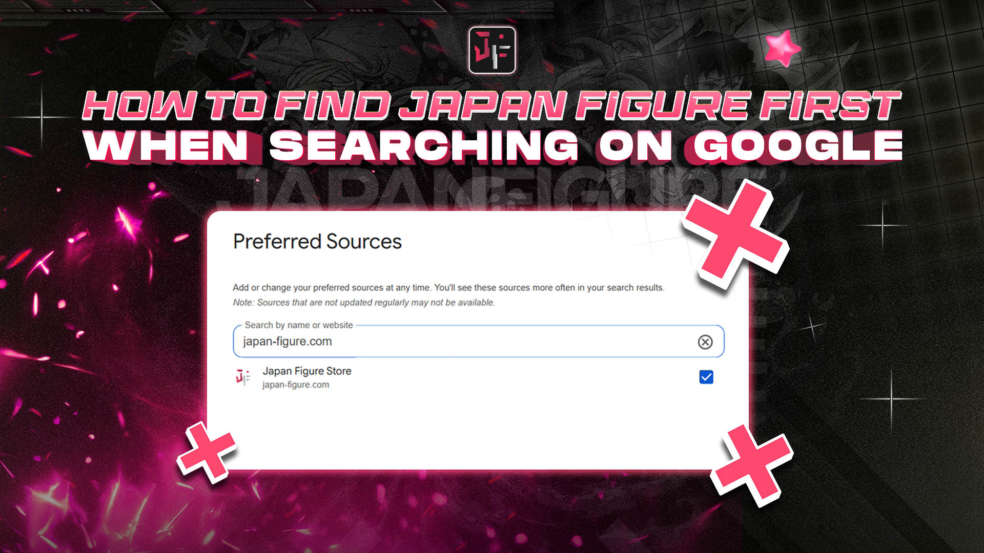 How to add Japan Figure as a preferred source on Google?