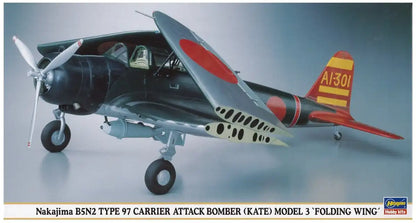 HASEGAWA - 09553 Nakajima B5N2 Type 97 Carrier Attack Bomber - Kate Model 3 1/48- Japan Figure Store - #1 Bring To You The Best Japanese Goods