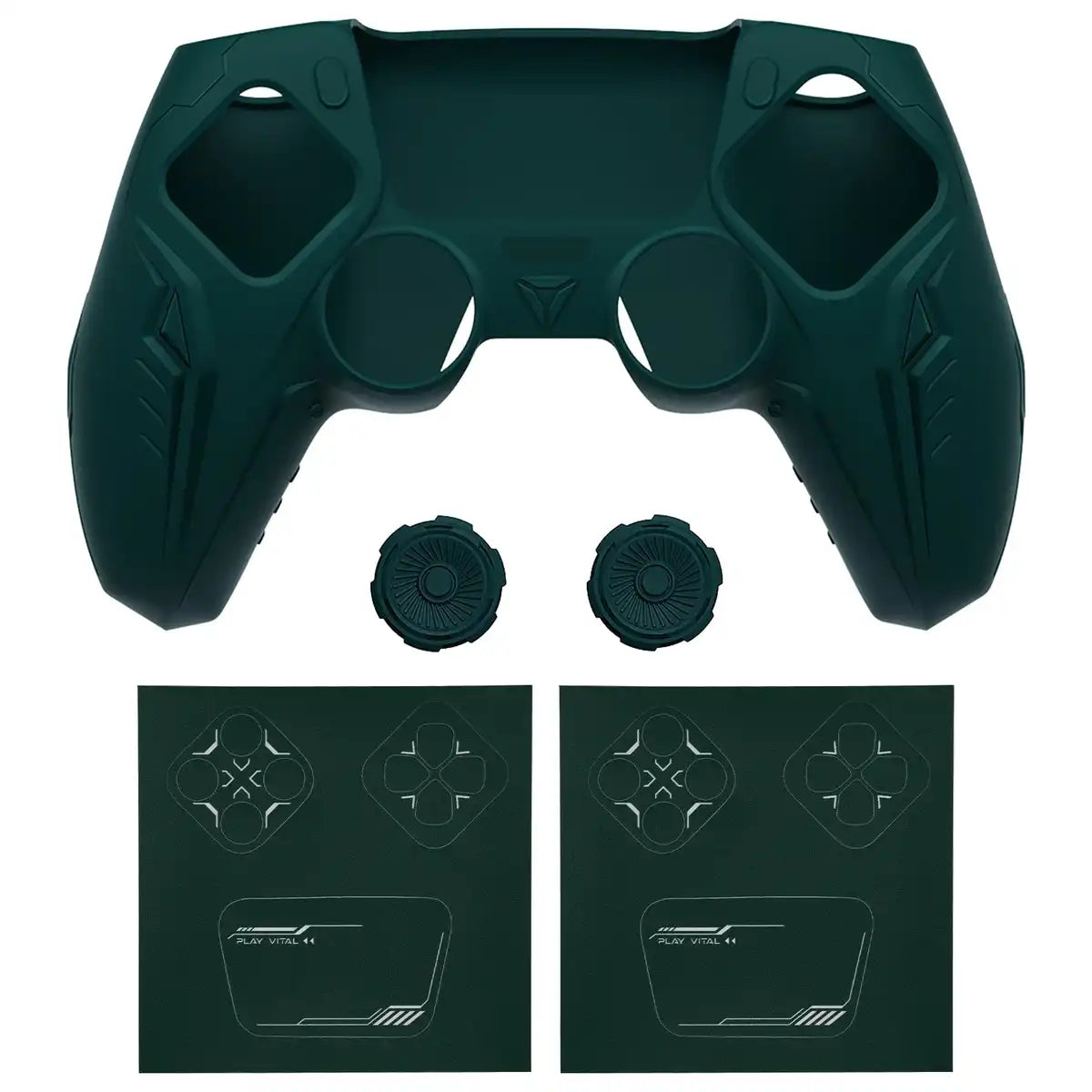 Playvital Dark Green Ps5 Controller Grip Cover Premium Silicone Cyber Mecha- Japan Figure Store - #1 Bring To You The Best Japanese Goods