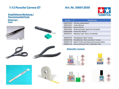 Tamiya 1/12 Porsche Carrera Gt Japanese Porsche Car Model Plastic Scale Cars- Japan Figure Store - #1 Bring To You The Best Japanese Goods