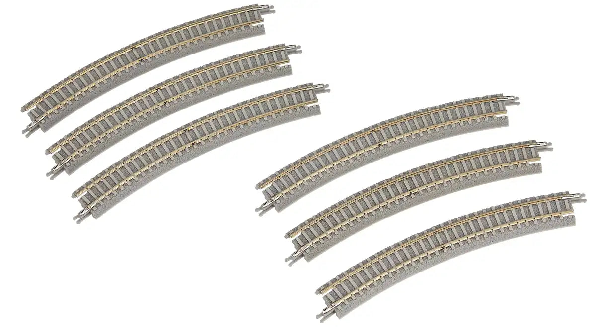 Rokuhan R065 - Rail Courbe Incliné Z Gauge (R220mm, 30°, 6 Pièces) - Pour Trains Miniatures
