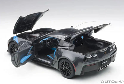 Autoart 1/18 Corvette C7 Gransport Gray/Black/Blue Hashmark- Japan Figure Store - #1 Bring To You The Best Japanese Goods
