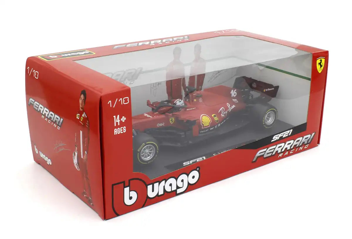 Kyosho Bburago 1/18 Ferrari Sf21 No.16 C. Leclerc 18-16809L- Japan Figure Store - #1 Bring To You The Best Japanese Goods