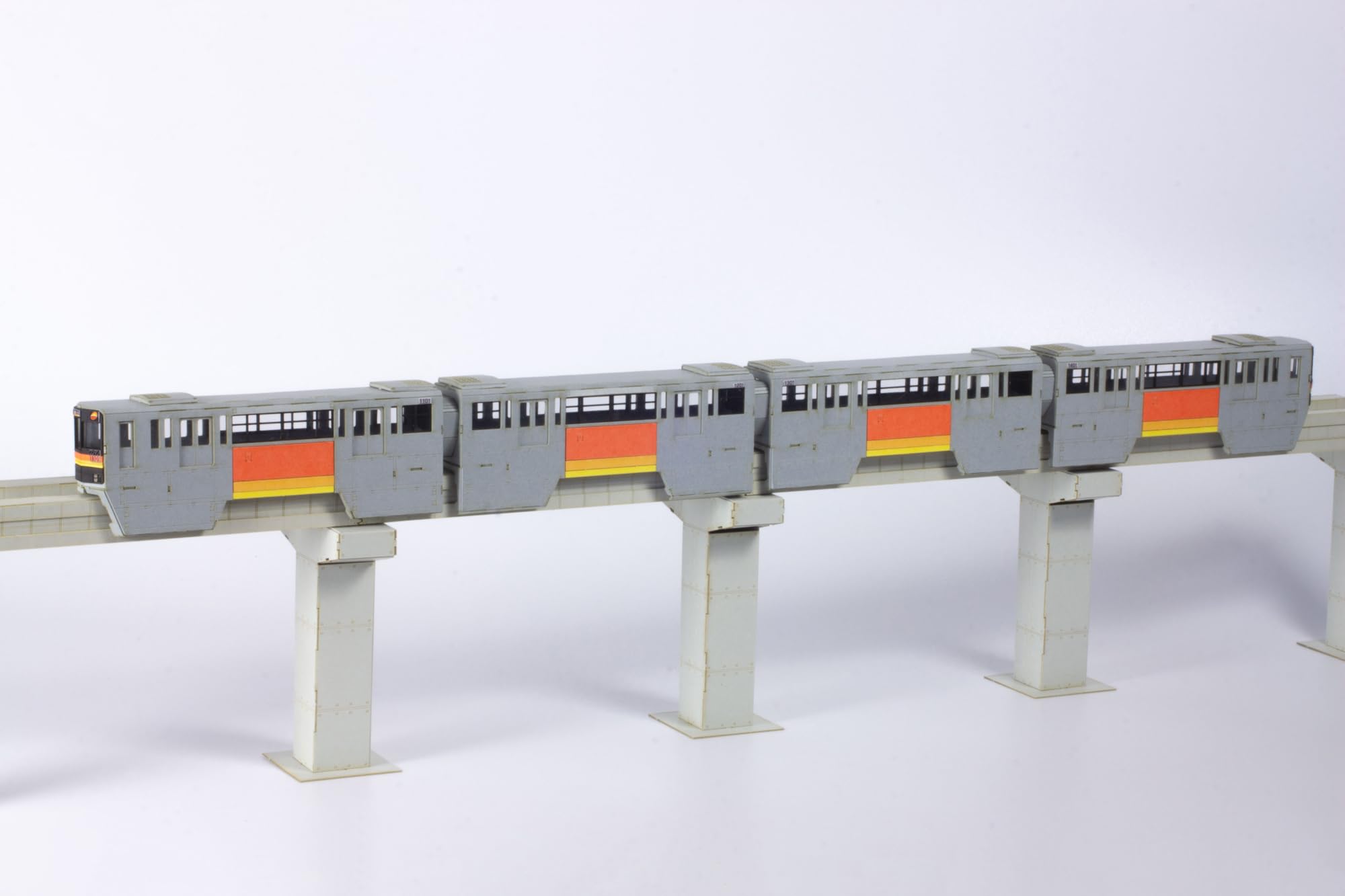 Plum 1/150 Scale Paper Kit Tama Monorail 1000 Series 4 Car Set- Japan Figure Store - #1 Bring To You The Best Japanese Goods