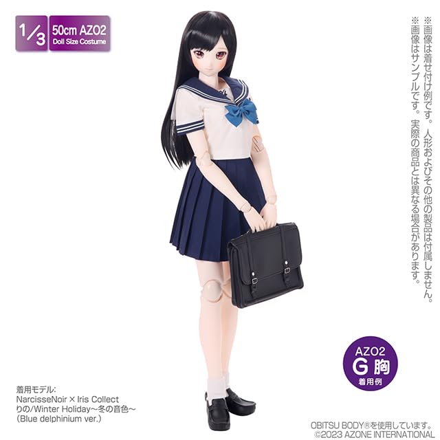 Ensemble d'uniforme scolaire d'été Kazuharu à l'échelle 1/3 d'Azone, accessoire de poupée blanc et bleu marine