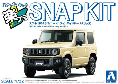 Aoshima 1/32 Suzuki Jb64 Jimny Ivory Model Snap Kit Pre-Colored