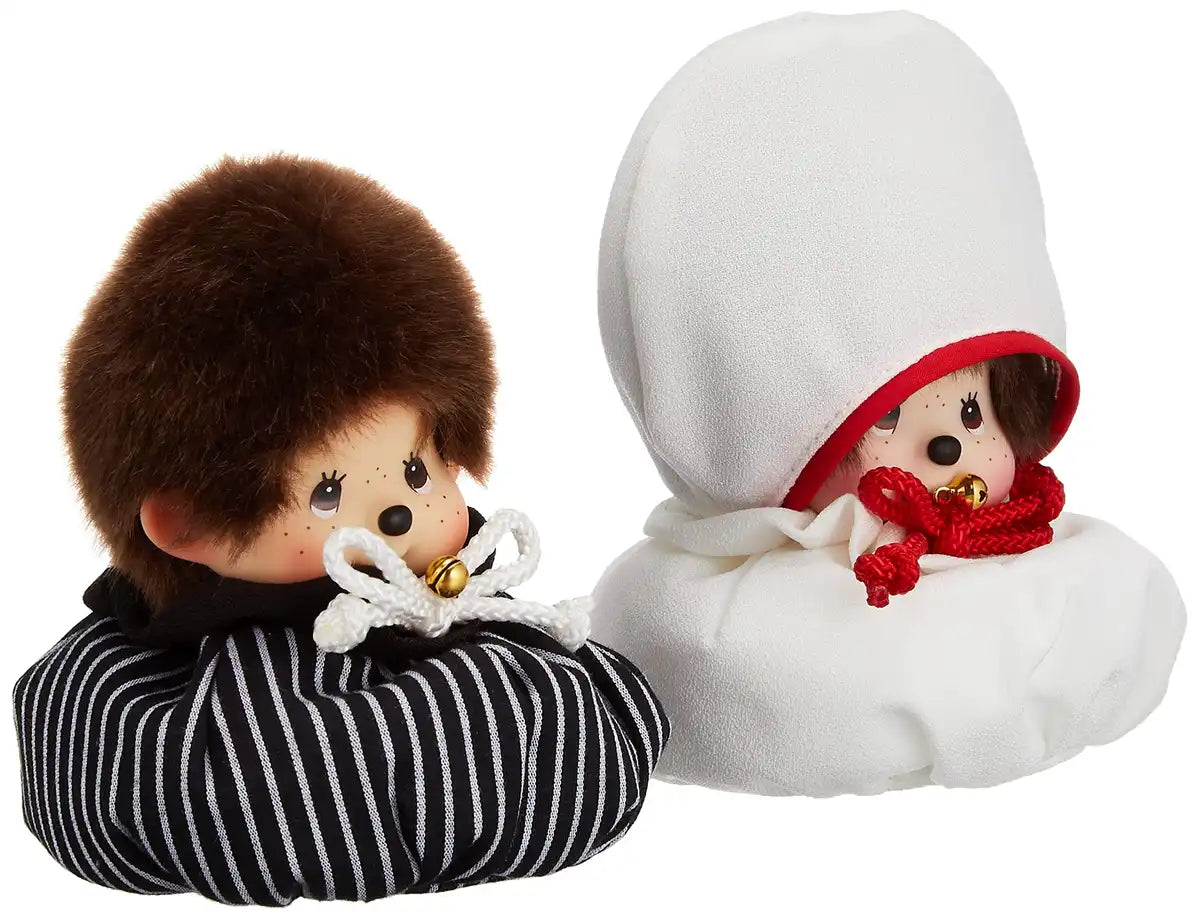 Sekiguchi Monchhichi Wedding Mascot Set Japanese Style Plush Toy 17cm Height- Japan Figure Store - #1 Bring To You The Best Japanese Goods