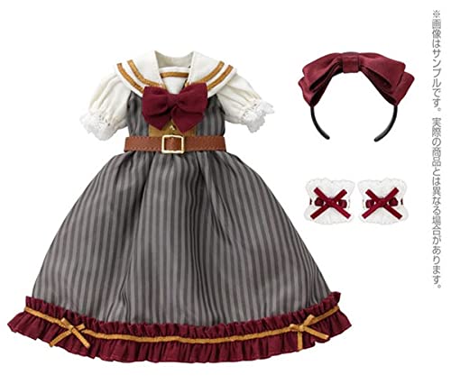 Azone 1/6 Innocent Ribbon Sailor Ensemble Robe Une Pièce Bordeaux Gris Rayé