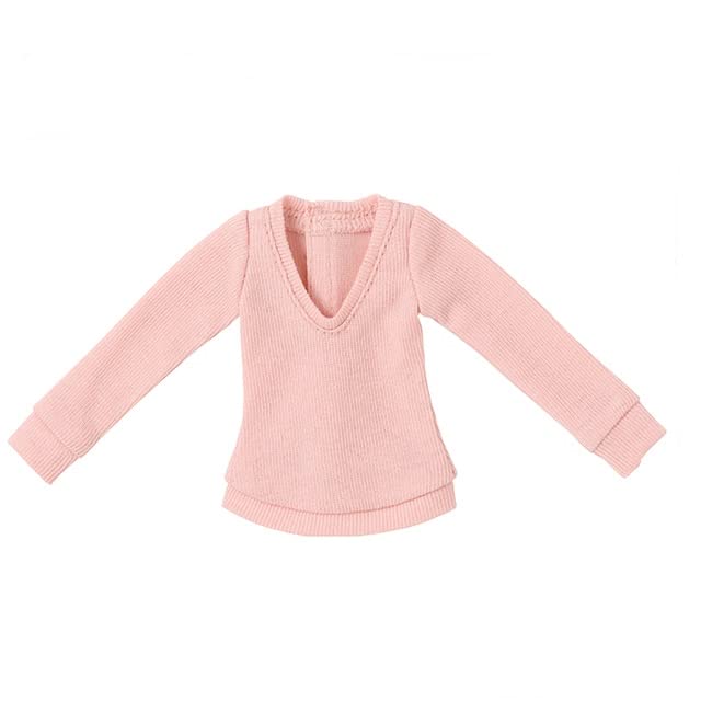 Pull col V Pure Neemo Azone 1/6 rose clair accessoire pour poupée