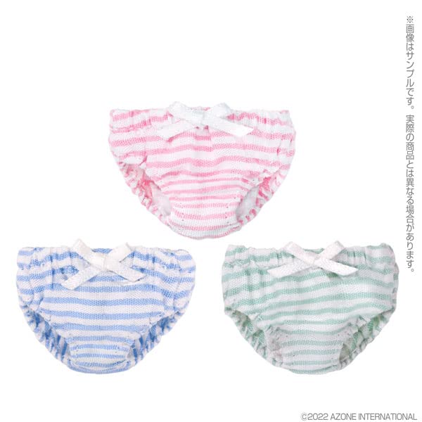 Azone 1/6 Pure Neemo Ribbon Striped Panties Set for Dolls in 3 Colors