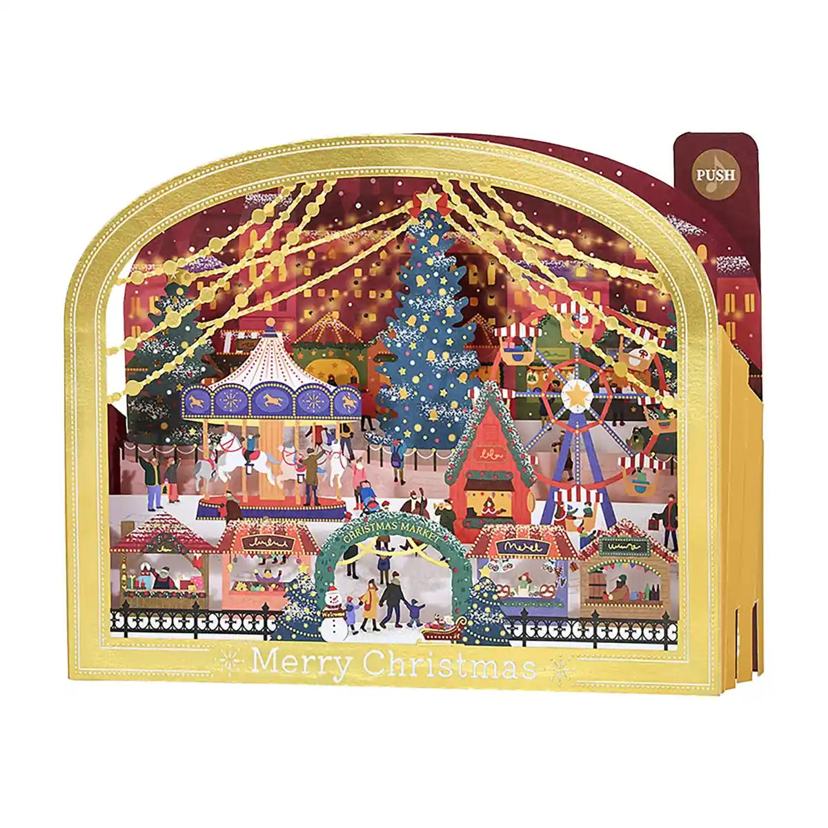 Sanrio Christmas Card with Lights and Melodies Gold Frame Jxpm 7-5 244066