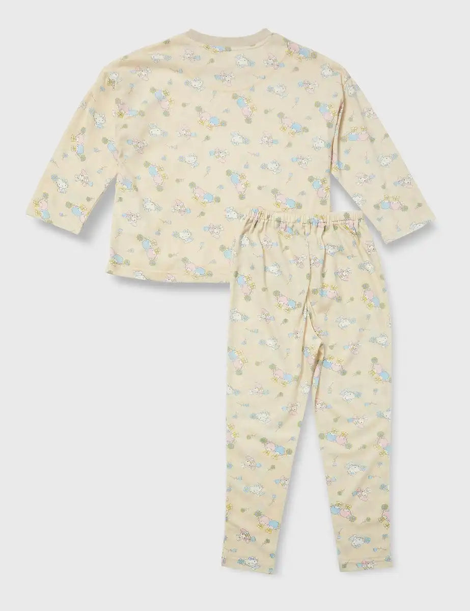 Sanrio Girls Long Sleeve Jersey Pajama Set - Comfortable Sleepwear- Japan Figure Store - #1 Bring To You The Best Japanese Goods