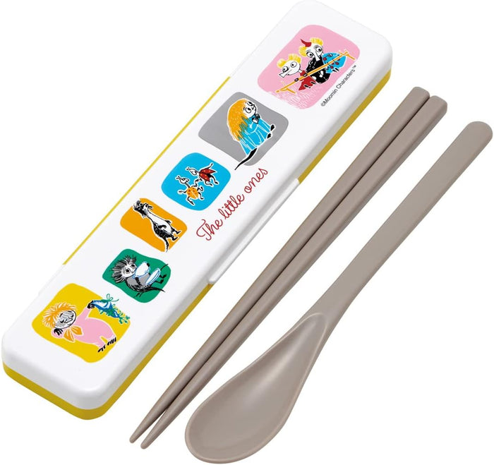 Skater Moomin 18cm Antibacterial Silver Ion Chopsticks and Spoon Set