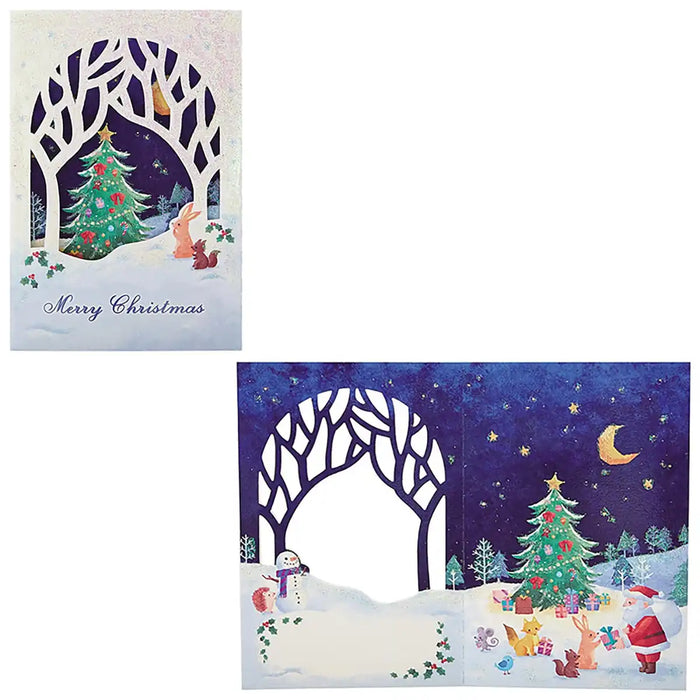 Sanrio Christmas Cards with Santa and Animals in Forest - Overseas Shipping- Japan Figure Store - #1 Bring To You The Best Japanese Goods