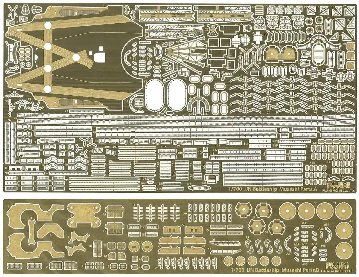 Fujimi Model 1/700 Imperial Navy Series No.47 Musashi Battleship Japan Wwii 1944 Etching Parts- Japan Figure Store - #1 Bring To You The Best Japanese Goods