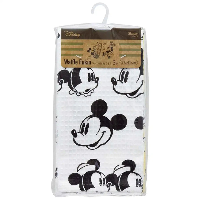 Skater Disney Mickey Mouse Waffle Dough Cloths 31 X 41 cm Pack of 3- Japan Figure Store - #1 Bring To You The Best Japanese Goods