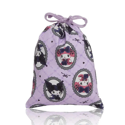 Sanrio Drawstring Bag Cg-3497 My Melody Kuromi Cotton Backpack- Japan Figure Store - #1 Bring To You The Best Japanese Goods