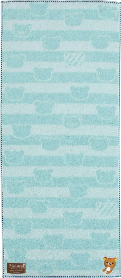 San-X Rilakkuma Blue Face Towel Soft Absorbent Compact Size - CM17301- Japan Figure Store - #1 Bring To You The Best Japanese Goods