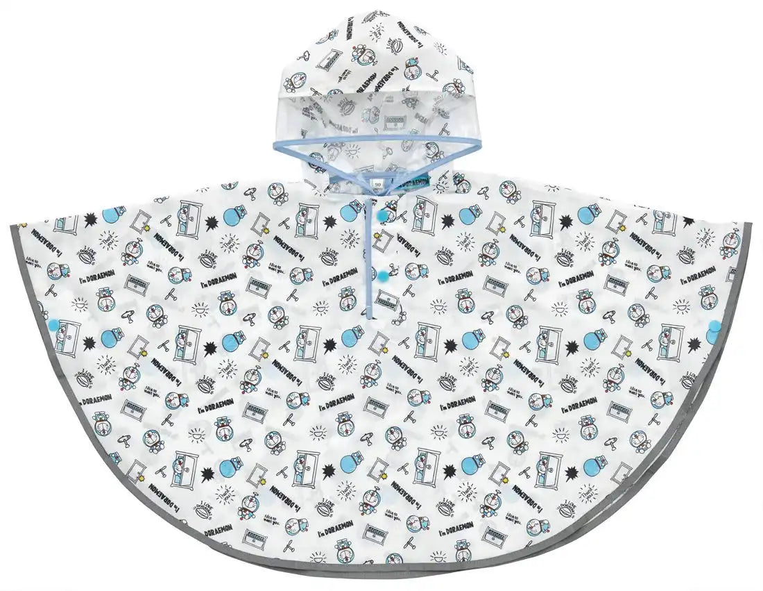 Skater Kids Rain Poncho 80-100cm - I'M Doraemon Sanrio Design Raincoat