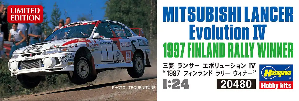 Hasegawa 1/24 Mitsubishi Lancer Evolution IV 1997 Finland Rally Winner Plastic Racing Car- Japan Figure Store - #1 Bring To You The Best Japanese Goods