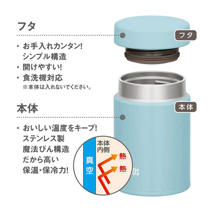 Thermos Vacuum Insulated Soup Jar (Light Blue) 200ml - Japanese Insulated Food Jar- Japan Figure Store - #1 Bring To You The Best Japanese Goods