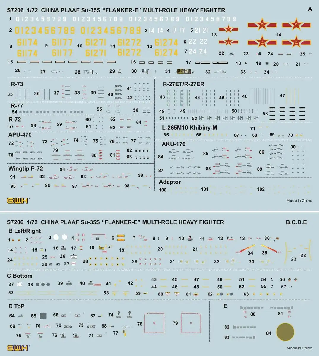GREAT WALL HOBBY 1/72 Plaaf Su-35S Flanker E Multi-Role Heavyfighter Plastic Model- Japan Figure Store - #1 Bring To You The Best Japanese Goods