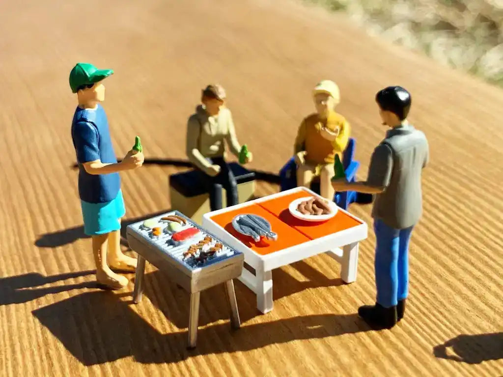 Tomytec Geocolle 64 1/64# Car Snap 06A BBQ Doll/Accessories Set Painted Assembled ABS/PVC - 313991- Japan Figure Store - #1 Bring To You The Best Japanese Goods