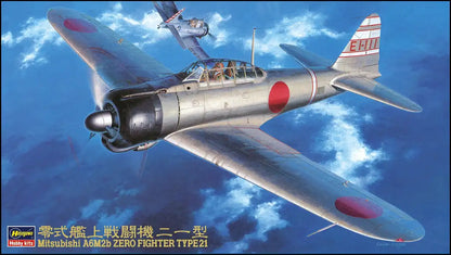 HASEGAWA 1/48 Mitsubishi A6M2B Zero Fighter Type 21 Plastic Model- Japan Figure Store - #1 Bring To You The Best Japanese Goods