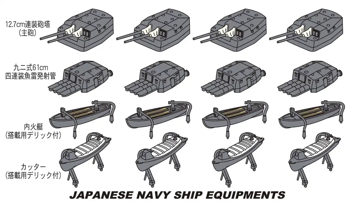 Hasegawa 1/350 Japanese Navy Ship Equipment Set D 12.7Cm Twin Turret- Japan Figure Store - #1 Bring To You The Best Japanese Goods