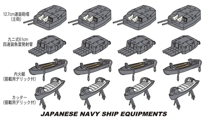 Hasegawa 1/350 Japanese Navy Ship Equipment Set D 12.7Cm Twin Turret- Japan Figure Store - #1 Bring To You The Best Japanese Goods