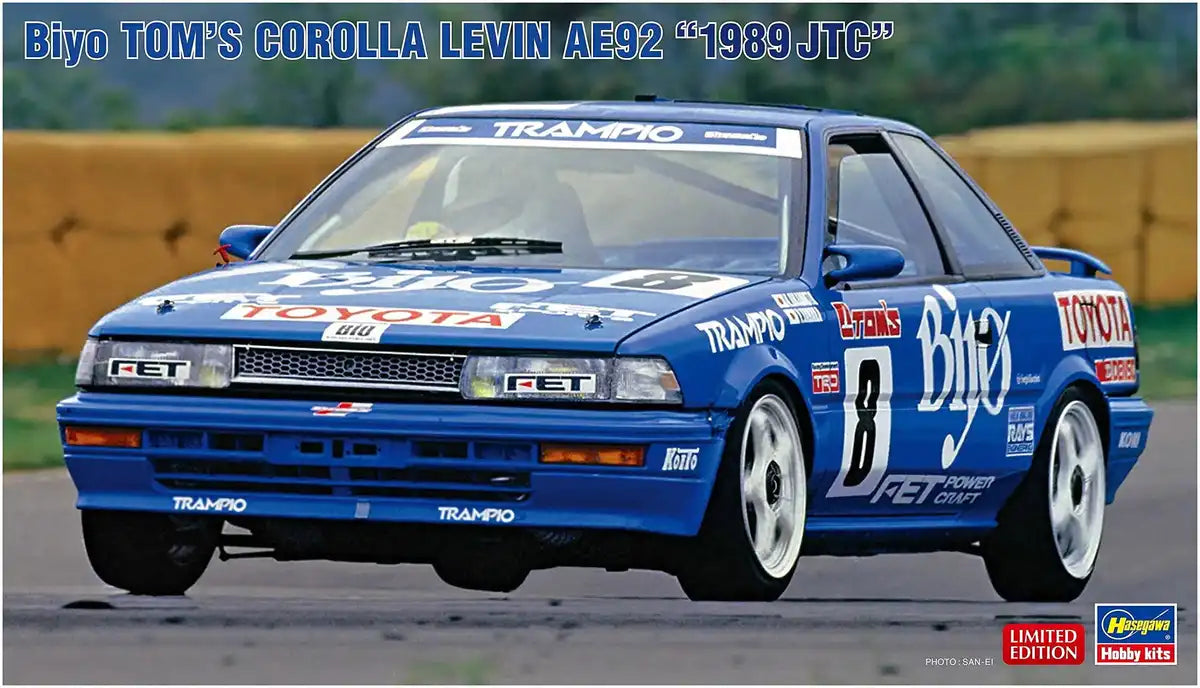 HASEGAWA 1/24 Biyo Toms Corolla Levin Ae92 '1989 Jtc' Plastic Model- Japan Figure Store - #1 Bring To You The Best Japanese Goods