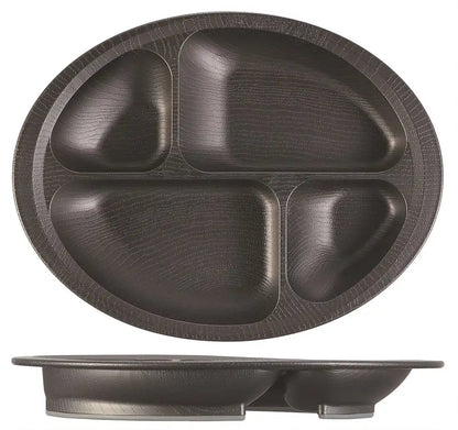 Skater Black Wood Grain Divider Plate Easy-Scooping Made in Japan NLPS1- Japan Figure Store - #1 Bring To You The Best Japanese Goods