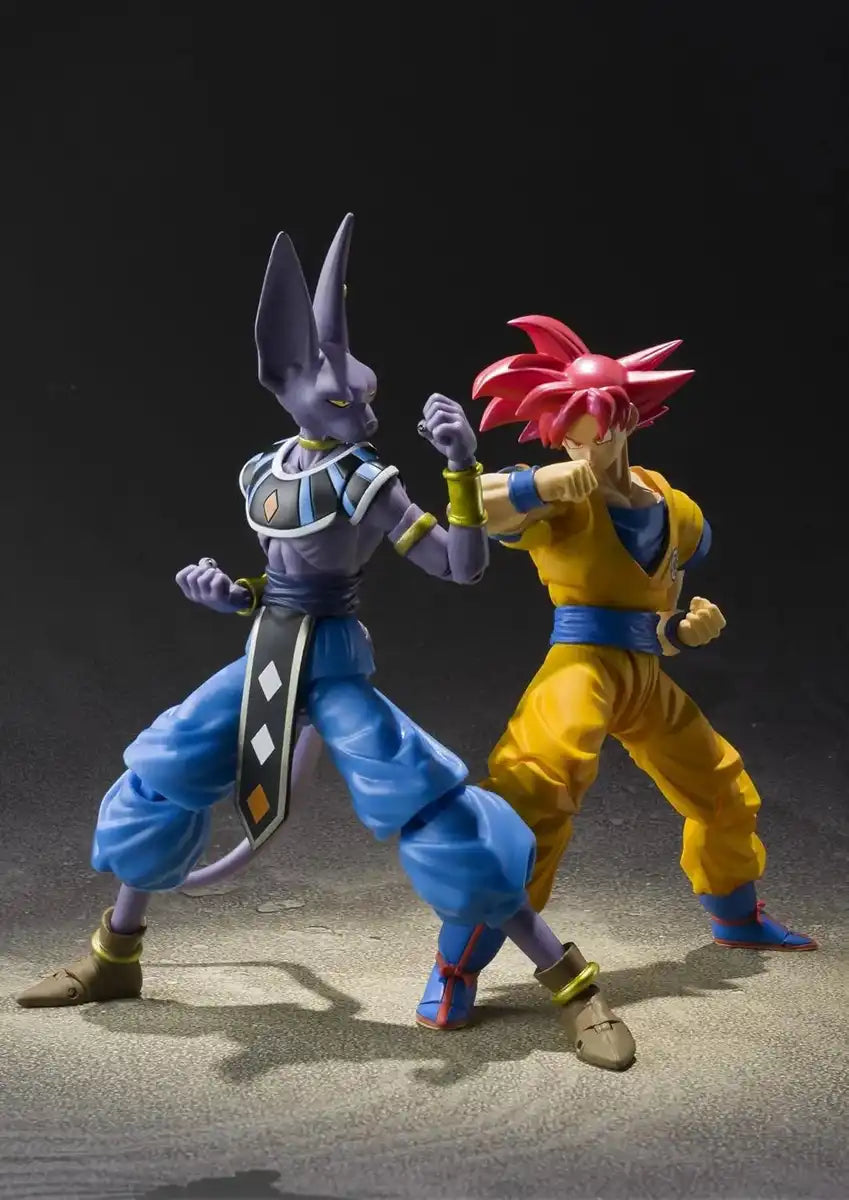 Tamashii Nations DBZ Son Goku Super Saiyan God Red Hair Figure 14cm
