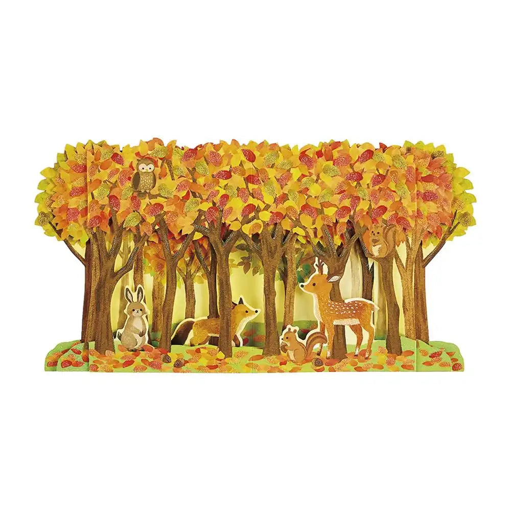 Sanrio Autumn Animals Forest Greeting Card Jau 25-4 951986- Japan Figure Store - #1 Bring To You The Best Japanese Goods