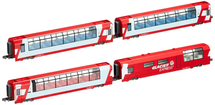 Kato N Gauge 4-Car Add-On for Alps Glacier Express Model 10-1146 Railway Passenger Car- Japan Figure Store - #1 Bring To You The Best Japanese Goods