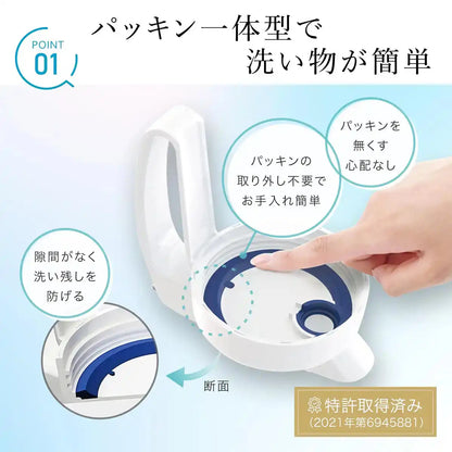 Iwasaki Industries 3.0L Cold Water Bottle Seamless Pitcher Hot Water Safe White Japan- Japan Figure Store - #1 Bring To You The Best Japanese Goods