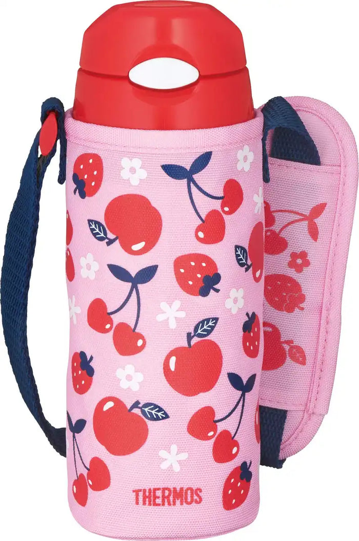 Thermos FHL-402F Water Bottle Vacuum Insulated Straw 400ml Pink Red- Japan Figure Store - #1 Bring To You The Best Japanese Goods